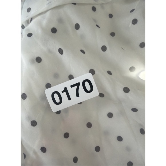 Express Top Womens Size M White Polka Dot Off The Shoulder Long Sleeve Boho - Picture 8 of 8